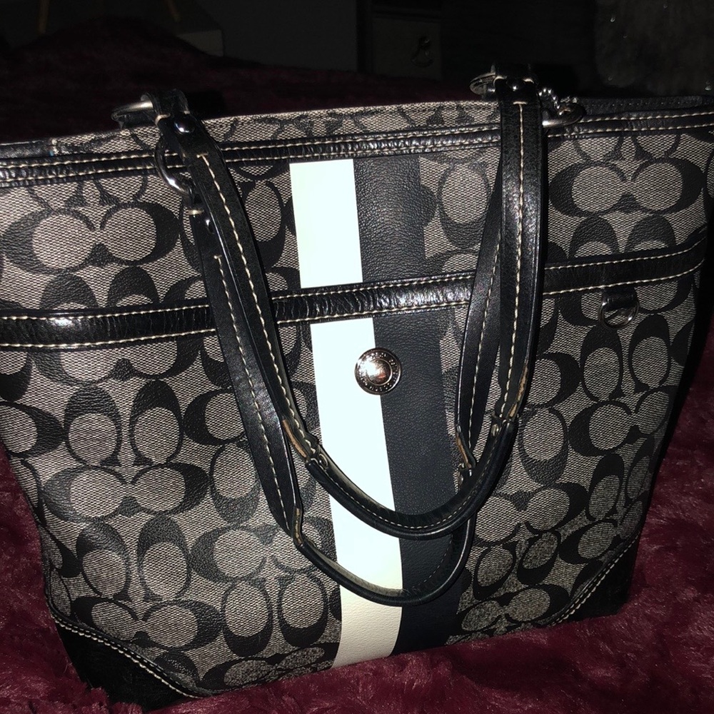Coach purse. Shoulder  black white grey